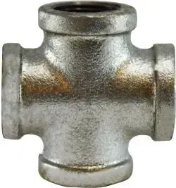 Hot Deal Midland Metal 64400 Cross, 3 in FPT x 3 in FPT x 3 in FPT x 3 in FPT, Iron, Galvanized