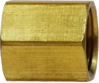 Midland Metal 12026 Hex Internal Union, 3/8 in Inverted Flared x 3/8 in Inverted Flared, Brass Hassle-Free Returns