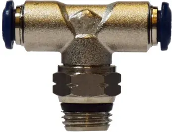 Midland Metal 20156N Swivel Branch Tee, 1/4 in Tube OD x 3/8 in MIP x 1/4 in Tube OD, Brass, Nickel-Plated Affordable