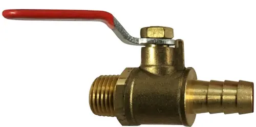 Midland Metal 944130 Mini Ball Valve, 3/8 in Nominal, MIP x Hose Barbed, 200 psi WOG Pressure In Demand