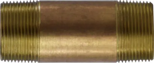 One Day Deal Midland Metal 40133 Seamless Pipe Nipple, 1-1/4 in MPT x 1-1/4 in MPT, 10 in, Brass