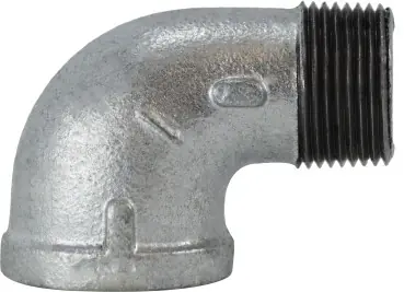 Instant Buy Midland Metal 64165 90 deg Street Elbow, 1 in MPT x 1 in FPT, Iron, Galvanized, 150 lb