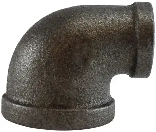 Seasonal Sale Midland Metal 65142 90 deg Reducing Elbow, 2 in FPT x 1-1/2 in FPT, Iron, Black, 150 lb