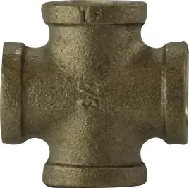 Buy Online Midland Metal 44395LF Pipe Cross, 1 in FPT x 1 in FPT x 1 in FPT x 1 in FPT, Bronze