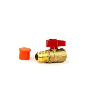 Midland Metal 943350 Gas Ball Valve, 15/16 x 3/4 in Nominal, Flared x FIP, 125 psi Pressure, Brass Body Fresh Stock