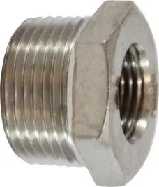 Midland Metal 62511 Reducer Hex Bushing, 1 in MPT x 3/8 in FPT, Stainless Steel, 150 lb One Day Deal
