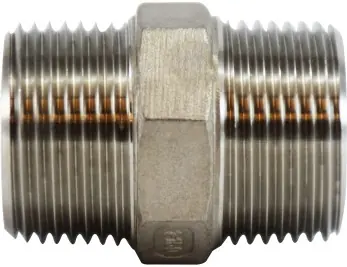 Midland Metal 62726 Hex Nipple, 1-1/4 in MPT x 1-1/4 in MPT, Stainless Steel Buy Direct