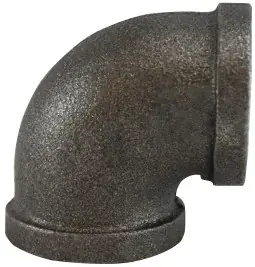 Direct From Factory Midland Metal 65105 90 deg Elbow, 1 in FPT x 1 in FPT, Iron, Black, 150 lb