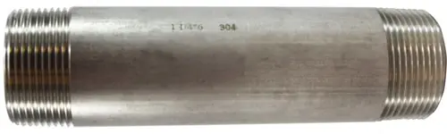 Midland Metal 48123 Welded Pipe Nipple, 1-1/4 in MPT x 1-1/4 in MPT, 3 in L, Stainless Steel, SCH 40 Schedule Special Discount