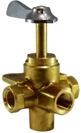 Midland Metal 46260 Bottom Outlet Ball Valve with 360 deg Click, 1/4 x 1/4 x 1/4 x 1/4 in Nominal, 4 -Port/Way Secure Checkout