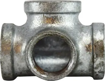 Don't Miss Out Midland Metal 64383 Side Outlet Tee, 1/2 in FPT x 1/2 in FPT x 1/2 in FPT, Iron, Galvanized, 150 lb
