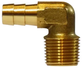 Markdown Midland Metal 32036 90 deg Elbow, 5/16 in Hose Barbed x 1/8 in Male NPTF, Brass