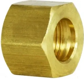 Midland Metal 18042 Hex Nut, 7/8 in Compression, Brass Professional Grade
