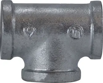 Midland Metal 64252 Pipe Tee, 3/8 in FPT x 3/8 in FPT x 3/8 in FPT, Iron, Galvanized, 150 lb Limited Time