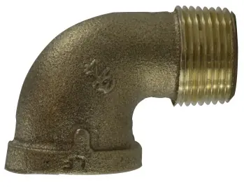 Midland Metal 44164LF 90 deg Street Elbow, 3/4 in MPT x 3/4 in FPT, Bronze Free Returns