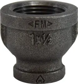 Midland Metal 65461 Reducing Coupling, 2-1/2 in FPT x 1-1/2 in FPT, Iron, Black, 150 lb Professional Grade