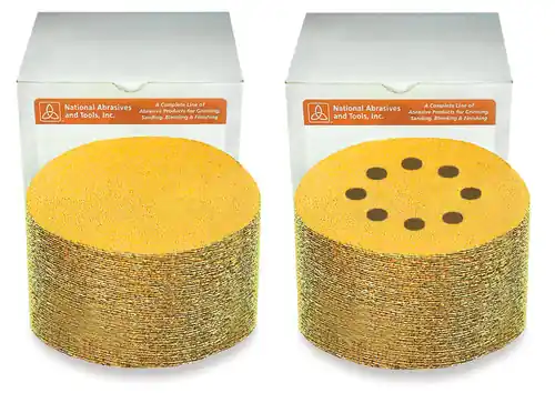 Markdown Alfa Tools VDAG22200 2" x 0 220G Hook & Loop Paper Disc, Gold Aluminum Oxide 100/Box