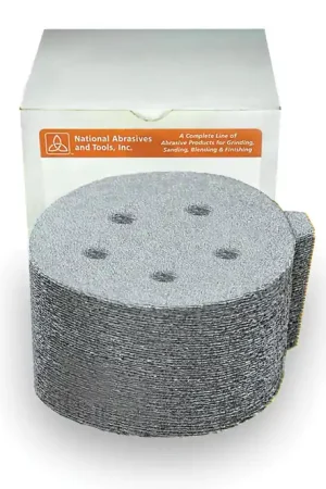 While Supplies Last Alfa Tools PTSW52208 5" x 8 220G Psa Paper Disc, Silicon Carbide White, Tabbed, 100/Box