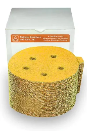 While Supplies Last Alfa Tools PTAG64008 6" x 8 400G Psa Paper Disc, Aluminum Oxide Gold, Tabbed, 100/Box