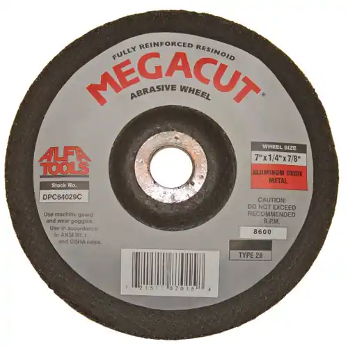 Reduced Price Alfa Tools DPC64035C 7 x 1/4 x 5/8-11 T28 Aluminum Oxide Depressed Center Wheel, 10 Pack