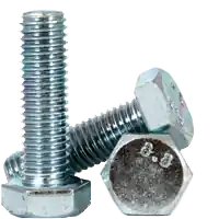 In Demand M10-1.25 x 55 mm Hex Cap Screws, Metric Class 8.8, Zinc Cr+3, Partial Thread, Fine (UNF), Medium Carbon Steel, DIN 960, Qty 50