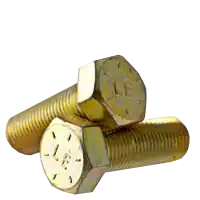 1"-8 x 2 1/2" Hex Cap Screws, Grade 8, Zinc-Yellow Cr+3 Bake, Full Thread, Coarse (UNC), Made in USA, Qty 10 Bargain