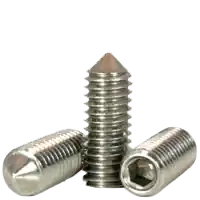 10-24 x 3/8" Socket Set Screws, Cone Point, 18-8 Stainless Steel, Coarse (UNC), Qty 100 Today Only