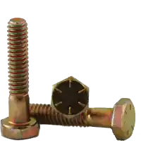 Weekend Sale 3/4"-10 x 5 1/2" Hex Cap Screws, Grade 8, Zinc-Yellow Cr+6 Bake, Partial Thread, Coarse (UNC), Import, Qty 25