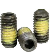 Budget 1/4"-28 x 5/8" Socket Set Screws, Cup Point, Nylon-Patch Black Oxide, Fine (UNF), Alloy Steel, Qty 100