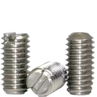 Instant Buy 10-32 x 5/8" Slotted Set Screws, Cup Point, 18-8 Stainless Steel A2, Fine (UNF), Qty 100