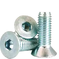 Final Sale 8-32 x 1/2" Flat Head Socket Cap Screws, Zinc-Bake Cr+3, Full Thread, Coarse (UNC), Alloy Steel, Qty 100