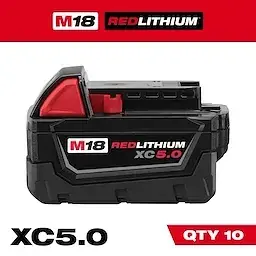 Milwaukee Tool 48-11-1851 M18 REDLITHIUM XC5.0 Extended Capacity Battery (10 Pk) Sale