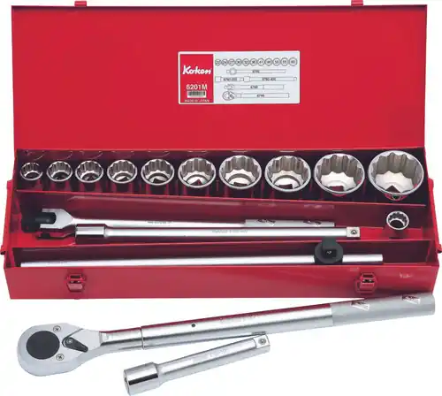 Big Sale Ko-ken 6201A 3/4 Sq. Dr. 18 Piece 12-Point SAE Socket Set 7/8-2"