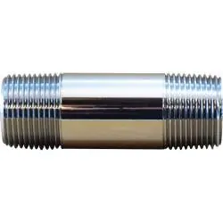 Midland Metal 41011 Pipe Nipple, 1/8 in MPT x 1/8 in MPT, 6 in, Brass, Chrome-Plated Fast Shipping