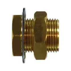 Hot Deal Midland Metal 00397-06PH Bulkhead Fitting FIP x FIP, Bulkhead, 227Acbh 3/8 x 1-14 Domestic, Brass Fittings