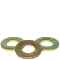 5/16" SAE Flat Washers, Zinc-Yellow, Medium Carbon, Thru-Hardened, Made in USA, Qty 100 Affordable