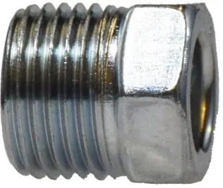 Budget Midland Metal 12402 Hex Head Nut, 3/16 x 5/16 in Male Inverted Flared, Brass