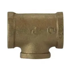 Midland Metal 80106-201612 Pipe Reducing Tee, 1-1/4 in FPT x 1 in FPT x 3/4 in FPT, Bronze Buy Direct