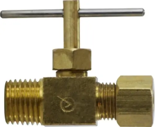 Fast Shipping AMC 709101-0604 Needle Valve, 3/8 x 1/4 in Nominal, Compression x MIP, Brass Body