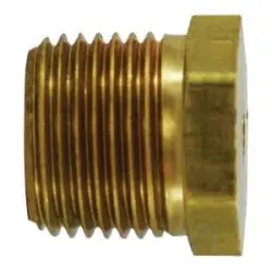 AMC 706125-02 Solid Hex Head Plug, 1/8 in MPT, 0.55 in, Brass Top Rated