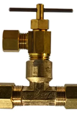 Trusted Brand AMC 709178-0606 Needle Valve with Tee, 3/8 x 3/8 in Nominal, Compression x Compression, Brass Body