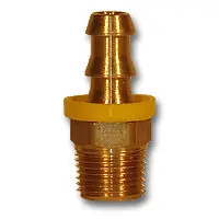 Midland Metal 29PO1-68 Male Push-On Hose Barb, MAF/USA HOSE BARB, 3/8 Hid x 1/2 Mpt Push On Barb, MAF/USA Brass Fittings Certified
