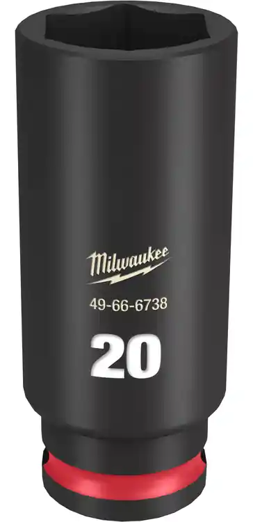 Milwaukee Tool 49-66-6738 SHOCKWAVE Impact Duty 3/8" Drive 20MM Deep 6 Point Socket Same Day Shipping