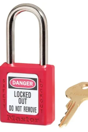 Top Rated Master Lock 410RED Red Plastic Safety Padlock Keyed Differently (6 EA)