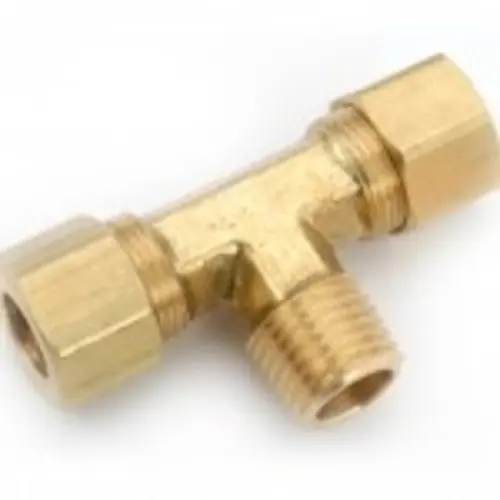 Certified AMC 700072-0402 Branch Tee, 1/4 in Compression x 1/4 in Compression x 1/8 in MIP, Brass