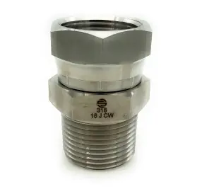 While Supplies Last Stainless Adapters SS1404-04-06 Swivel Adapter, 1/4 in MNPT x 3/8 in FNPSM, Stainless Steel
