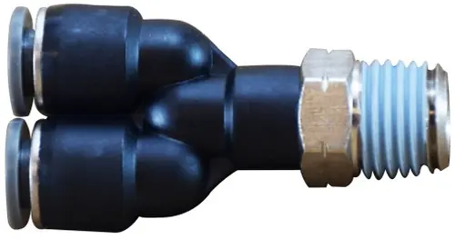 Hassle-Free Returns Midland Metal 20837C Swivel Wye Connector, 5/16 in Tube OD x 5/16 in Tube OD x 1/8 in MNPT, Composite