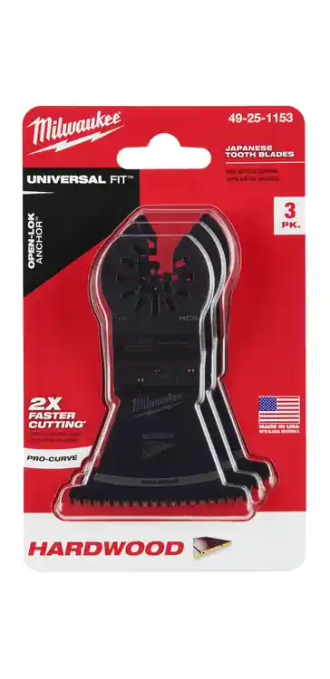 Hot Picks Milwaukee Tool 49-25-1153 2-1/2 High Carbon Steel Precision Tooth Hardwood Universal Fit Oscillating Multi-Tool Blade (3 PK)
