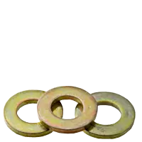 In Demand 1" SAE Flat Washers, Extra Heavy, Zinc-Yellow Cr+6, Medium Carbon Steel, Made in USA, Qty 50