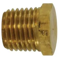 AMC 706121-08 Cored Hex Head Plug, 1/2 in MPT, Brass Must Have